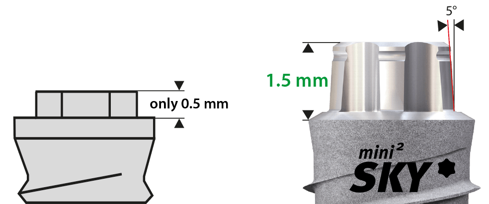 competing VS mini2sky Implant Abutment Connection