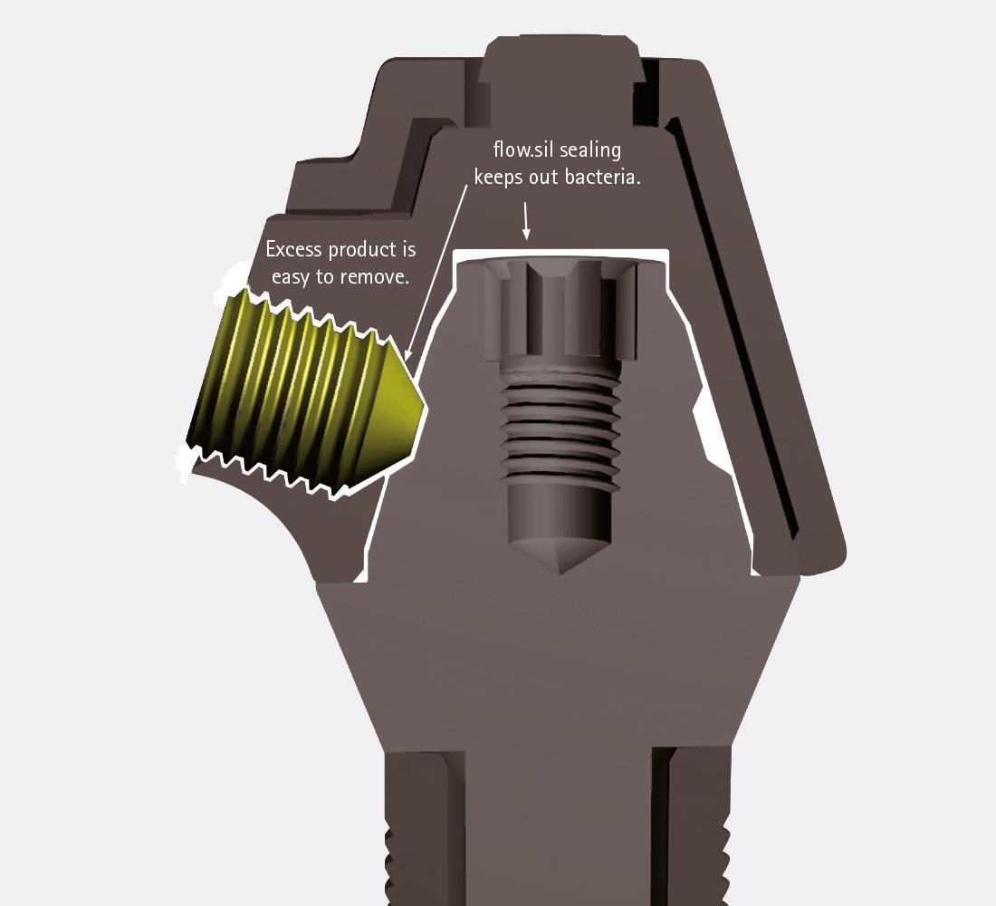 flow.sil sealing keeps out bacteria by bredent